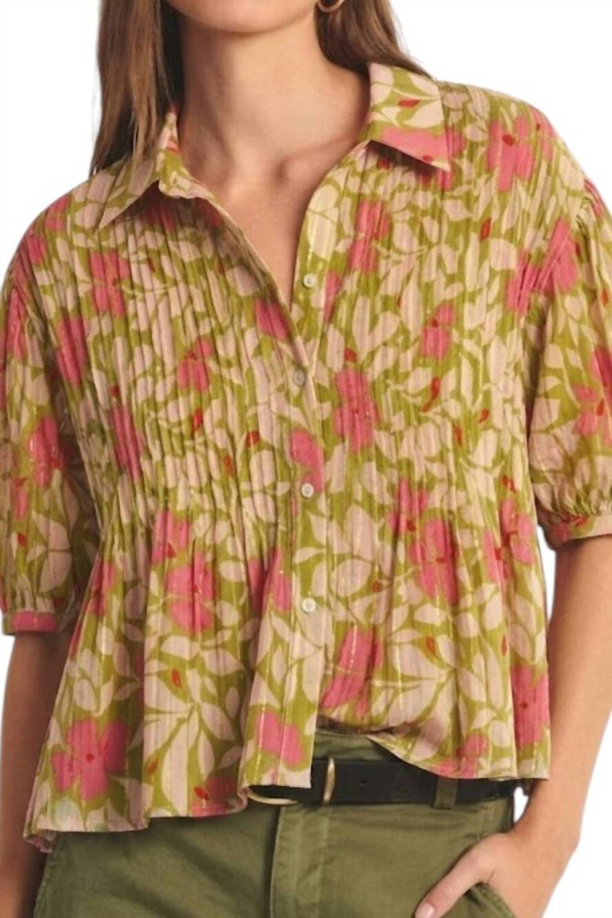 NEW VELVET BY GRAHAM & SPENCER half sleeve button top in mimosa - Picture 3 of 3